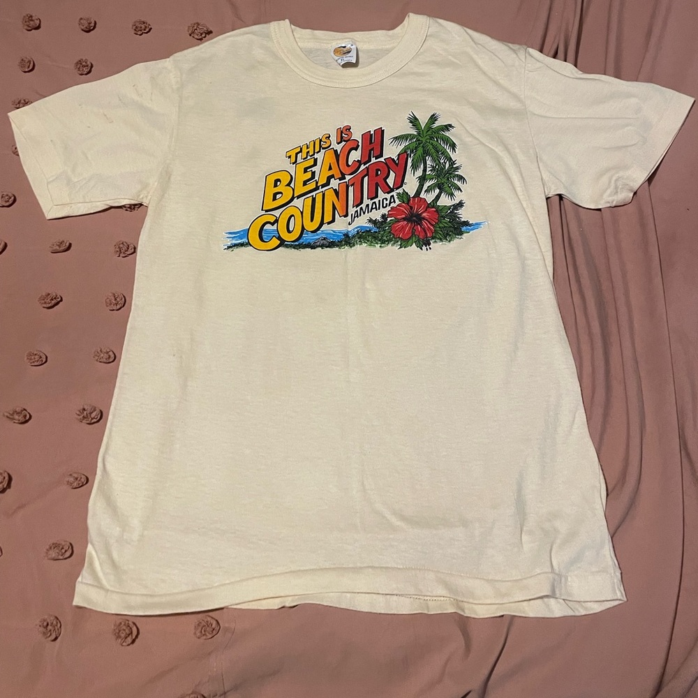 Vintage This is beach country Jamaica paper thin 50/50 blend XL T shirt